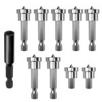 Saipor 10pcs Drywall Screw Depth Setter PH2 Magnetic Positioning Screwdriver Bits 1/4 Inch Hex Shank Drywall Screw Driver Bit Set with 60mm Extension Socket Drill Bit Holder for Plasterboard