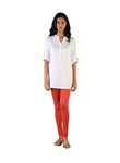 TWIN BIRDS Tailored Cut & Classic Fit Super Stretchable Coral Flame Orange Coloured Cotton Elastane Fabric Churidar Leggings for Women - (XXXL)