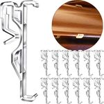 2.5 Inch Valance Clips, Clear Plastic Valance Clips for Blinds, Hidden Window Blind Clips for Horizontal Blind Valance (12 PCS)