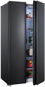Iceblue 20.7 Cu.Ft. Side-by-side Refrigerators, 36" Full Size Refrigerator, Zoning Temperature Control Beverage Refrigerator with Freezer, Frost Free Beverage Fridge - Black Stainless Steel