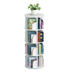 Toytexx 4 Tier 360° Rotating Stackable Shelves Bookshelf Organizer-White Color