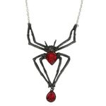 Alchemy England Black Widow Necklace Spider Red Austrian Crystal Goth Jewellery