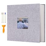 Vienrose Photo Album Self Adhesive 13x12.6 inches for 600 Photos Scrapbook 120 Pages Grey