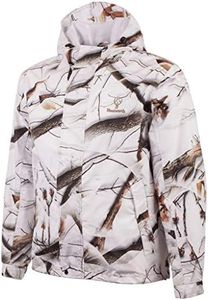 Huntworth Men's Microfiber Waterproof Hunting Jacket, Snow Camo, X-Large