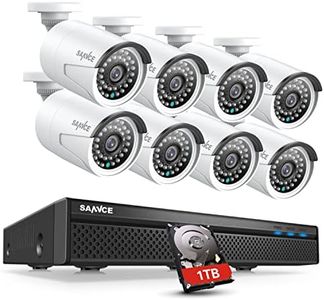 SANNCE POE Kit Videosorveglianza 1080P POE NVR 8 Canali 8 POE Camera Sorveglianza 2MP Video Sorveglianza Videoregistratore Cloud Storage IP66 IR Telecamere Visione Notturna 1TB HDD