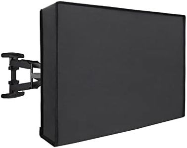 Waterproof Outdoor TV Cover for 46-48 inch TV with Bottom Cover, Thick Fabric, Dustproof and Weatherproof TV Cover with Remote Control Pocket, Dark Gray