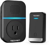 TECKNET Wireless Doorbells for Home with 1 Receiver, IP66 Waterproof Classroom Door Bell Ringer Wireless with 60 Ringtones & 5 Level Volume, 1300ft Range Self-Powered Doorbell Chimes Kit for Home