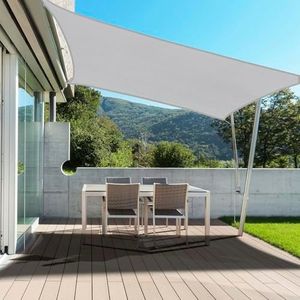 PureFit Rectangle Sun Shade Sails 4 x 6 ft (Straight Edge) Sun UV Blocking Outdoor Canopy, Sunshades for Patio, Backyard, Lawn and All Outdoor Activities, Light Gray