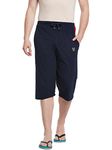 VIMAL JONNEY Men's Regular Fit Cotton Capri (CC2-NAVY01-M_Blue_M)