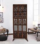 THE WOODEN SHOPPEE Wooden Room Divider/Partition for Living Room,Bedroom, Pooja Room & Home Decor (1 Panels partion Dark Antique Brown) (72 X 28 Inch)