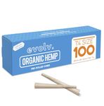 Evolv Organic Hemp Pre Rolled Cones Rolling Paper | Size: 1 1/4 (84/26mm) | 100 Count Case | Unbleached, Slow Burning Preroll Cones | Artisan Crafted Rolling Cone