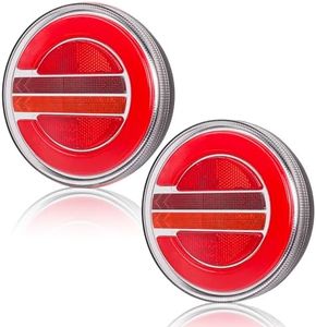 AOHEWEI 2 uds luces traseras LED para remolque 12V/24V, lámpara trasera redonda impermeable, luz reflectora de señal de giro de freno para camión, caravana, furgoneta, Tractor