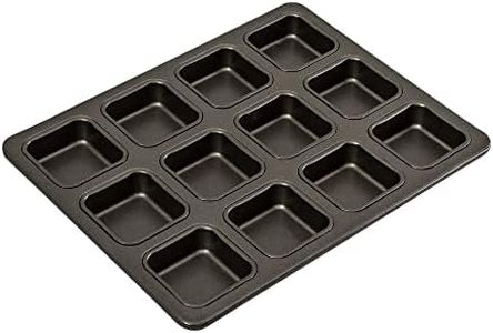 Bakemaster Square Brownie Pan 12 Cup Non-Stick Square Brownie Pan, Grey, SHHB69