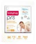 babyhug Pro Bubble Care Premium Tape Style Diaper Medium - 80 Pieces - Unisex