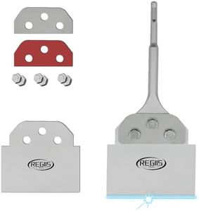 Regiis Tech SDS Plus Floor Scraper 5 in. x 10 in. Wide Tile Flooring Adhesives Remover, Thinset Removal Tool Chisel Bit with Spare Blades for Rotary Hammer Drill