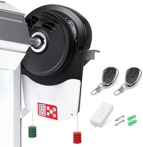 Roll Up Garage Door Opener with Remote,110V 50dB Automatic Rolling Door Opener,800N Side Mount Electric Motor for Garage,Warehouse,Barn,Shop - Easy Installation & Quiet Operation