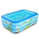 Ucradle Paddling Pool for Toddlers Kids,Rectangle Inflatable Swimming Pool for Kids,Baby Paddling Pool for Garden Backyard Outdoor,Easy to Inflate,150 cm x 106 cm x 48 cm