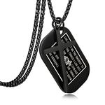 Jstyle Stainless Steel Dog Tags Cross Necklaces for Men Prayer Cross Necklace Military Rolo Chain 3mm 24 Inch Black Serenity Prayer, Stainless Steel