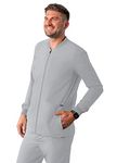 Adar Addition Scrubs for Men - Zippered Bomber Scrub Jacket - A6206 - Silver Gray - S