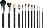 Sigma Beauty Essential Makeup Brushes Set – Professional Grade Makeup Brush Set with Premium Fibers and Sleek, Durable Handles for Face & Eyes, Includes 12 CK001 Black Makeup Brushes