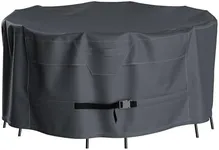 HWmatyCover Round Patio Bistro Table Cover, 52 Inch Heavy Duty Waterproof Round Bistro Set Covers, Provide a Great Fit and All Weather Protection, Grey,52'' Dia x 30'' H