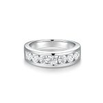 yoalincy Men Moissanite Ring Moissanite Eternity Wedding Band Ring, 1.4cttw D Color VVS1 Lab Diamond Channel Set, S925 Silver with 18K White Gold Plated Moissanite Wedding Engagement Anniversary,