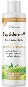 NaturVet Septiderm-V Skin Care Bath Wash for Dogs & Cats – Pet Health Supplement for Dermatitis, Dog Skin Allergies, Itching, Hot Spots – Pet Shampoo, Grooming Aid – 8 Oz.