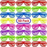 PREXTEX Mega Pack 50 Pairs of Kids Plastic Shutter Shades Glasses Shades Sunglasses Eyewear Party Favors and Party Props Assorted Colors last day of school gifts for kids