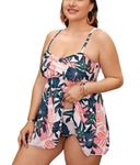 Multicolor Plus Size Women's Tankini Swimwear - XL