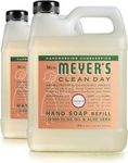 MRS. MEYER'S CLEAN DAY Hand Soap Refill, Made with Essential Oils, Biodegradable Formula, Geranium, 33 Fl. Oz - Pack Of 2