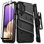 ZIZO Bolt Series for Galaxy A32 5G Case with Screen Protector Kickstand Holster Lanyard - Black