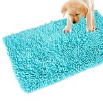 Downtown Pet Supply Dog Microfiber Snuffle Mat, Interactive Feeding Lick Pad Game, Slow Feed Treat Dispensing Puzzle Maze Toy (Light Blue, 20 x 32 Inch)