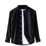 Try This Casual Men's Front Button Shirt Without Inner for Everyday Wear Exercising and Outdoor Activities. Slim-Fit and Regular-Fit Styles. Black-S