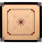 MOIN SPORTS Hand Made Supreme Quality Round Pocket Carrom Board For Kids And Children Adults (Small Size- 26 X 26 Inches, Multicolor)