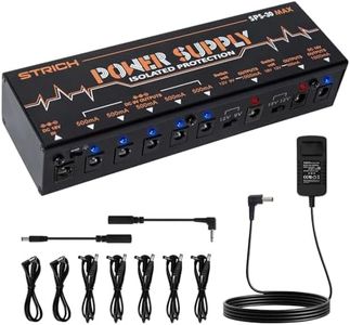 STRICH Guitar Pedal High Power Supply, Pedalboard Power Supply with 8 Totally True Isolated DC 9V/12V/18V Outputs(500mA/1000mA), Power Supply for Power-hungry Effect Pedal, Noiselessly, SPS-30 MAX
