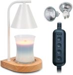 Candle Warmer Lamp - Candle Lamp Warmer with Timer, Gifts for Mom Women Birthday Christmas, House Warming Gifts New Home Decor, Wax Melt Warmer Candle Lamp with 2 Bulbs White