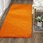 VASAC Modern Anti-Slip Microfiber Soft Carpet, Runner, Bathroom Rugs - Suitable for Kitchen, Bedroom and Living Room, Dinning Room- Dry Fast Water Absorbent & Machine-Washable (2x5 feet orange)