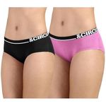 &Circus Women's Airsoft Hipster | Mid Rise Panties for Women Seamless Underwear Women | (Pack of 2) (Lilac, Jet), 2XL