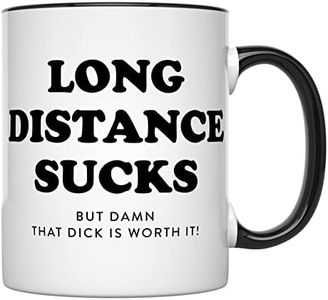 YouNique Designs Long Distance Relationship Gifts – Portable Coffee Mug 11oz, Couples Long Distance Gifts for Boyfriend Husband, Naughty Gifts for Men Him, Tea Cup, Deployment Gifts (Black Handle)