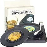 Funny Retro Record Coasters for Dri