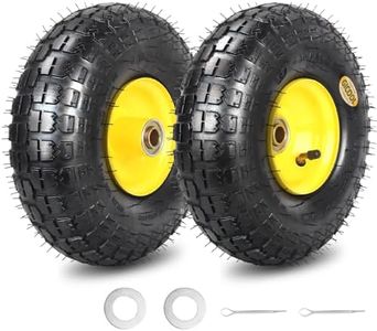 GICOOL 4.10/3.50-4 Rubber Tire and Wheel, with 2.25" Offset Hub, 5/8" Sealed Bearings, for Hand Truck Trolley Dolly Garden Wagon Wheel Replacement, 2 Pack (Explorer Series)