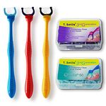 T.Smile Evolutionary Clean Dental Flossers, Kit of Handle(s) Plus Refillable Heads, 50 Tightened 2-strand Refills, 50 Extra Strength Refills (+3 Long Handles)