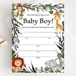 Set of 25 Safari Theme Baby Shower Invitations with Envelopes, Jungle Theme Baby Shower, Boy Baby Shower Invitations