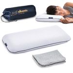 alkamto® Ergonomic Kids Pillow – Oeko-Tex Memory Foam Flat Pillow for Children & Toddlers (Ages 2–14) – Hypoallergenic, Breathable, with Travel Bag