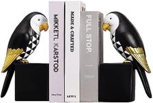 Resin Parrot On A Block Bookends (N