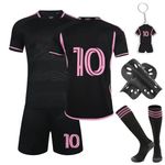 Heartsking Football Kits for Kids, 2023/24 Home Away Soccer Jerseys New Kids Football Kits Boys Girls,Football Training Shirts Shorts Socks Guard Plate and Keychain,Gifts for Children