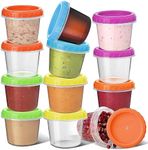 Tafura 4 Oz. Small Containers with Lids [12 Pack] | Condiment Containers for Puree, Snacks, and More | Reusable Small Plastic Food Storage Containers, BPA Free