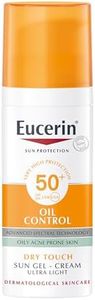 Eucerin Oil Control Sun Gel-Cream Dry Touch SPF 50+ 50ml, Unscented Sun Protection Gel for Sensitive, Oily and Acne-Prone Skin, Fast-Absorbing Sunscreen with UV Filter