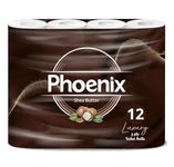 Phoenix Soft Shea Butter Fragranced Luxury Toilet Rolls Bulk Buy - Quilted White 3 Ply Toilet Paper (12 Pack)