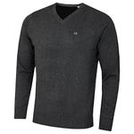 Calvin Klein Mens V-Neck Soft Sweater - Charcoal - M